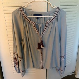 Embroidered Pom Pom top